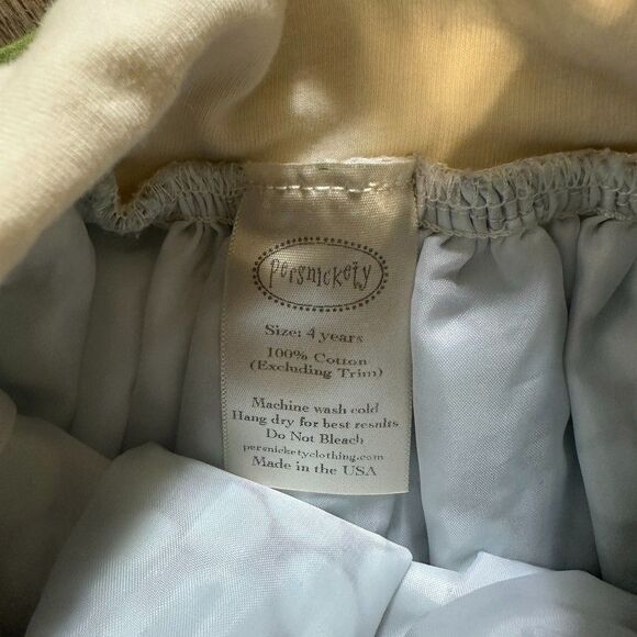 Persnickety Girls Size 4 Watermellon Apron Skirt Polka Dot Blue Yellow - Picture 2 of 3